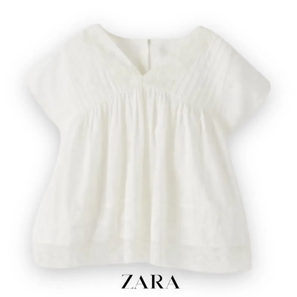 ZARA Baby Girl Cream Lace Blouse 6-9M NWT Ivory Boho Top